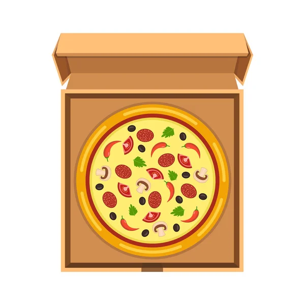 Ilustracja Wektorowa Pizza Górne Pole Widoku — Wektor stockowy