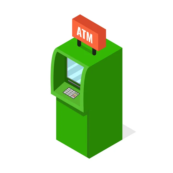 Vektorillustration Des Grünen Geldautomaten — Stockvektor
