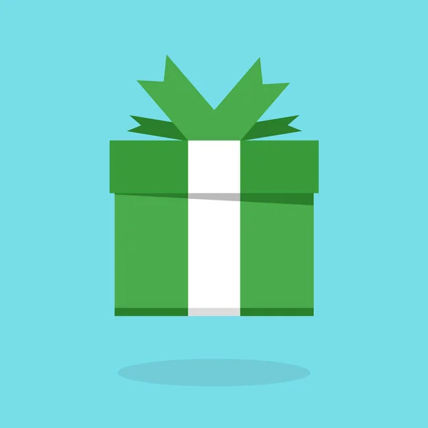Grüne Geschenk Mit Schleife Für Den Urlaub Oder Geburtstag Geschenk — Stockvektor