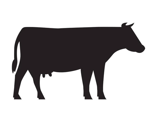 Ilustração Vetorial Shioulette Vaca —  Vetores de Stock
