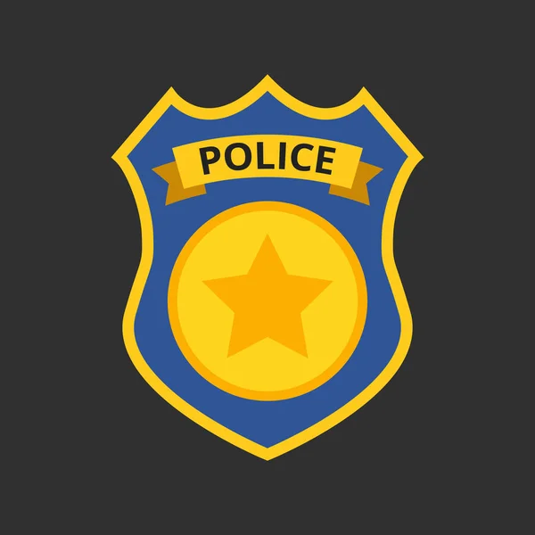 Vector Illustration Police Badge Black Background — Stock Vector