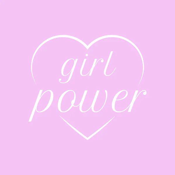 Vektor Ilustrasi Poster Kekuatan Gadis Merah Muda - Stok Vektor
