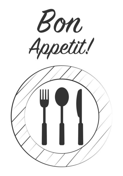 Vector illustration of bon appetit card