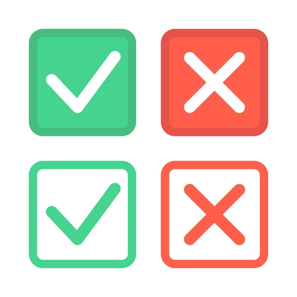 Vector Illustration Checkmark Icons Set — Stock Vector