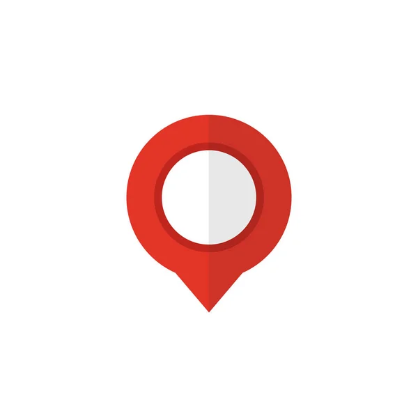 Icono Puntero Mapa Rojo Símbolo Ubicación Gps Estilo Diseño Plano — Vector de stock