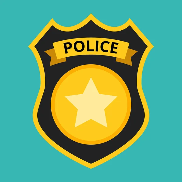 Векторна Ілюстрація Поліцейського Значка Над Сльозогінним Фоном — стоковий вектор