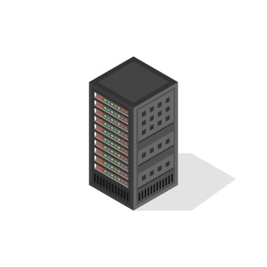 Bilgisayar veritabanı bulut sunucu vektör çizim. 