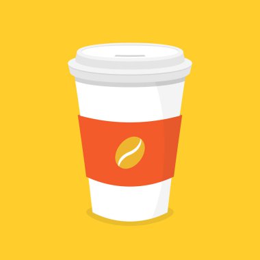 tek kullanımlık bir fincan kahve vektör illüstrasyon. Kahve kavramı gitmek için. 