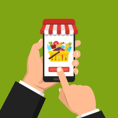online gıda siparişi kavramının vektör illüstrasyon