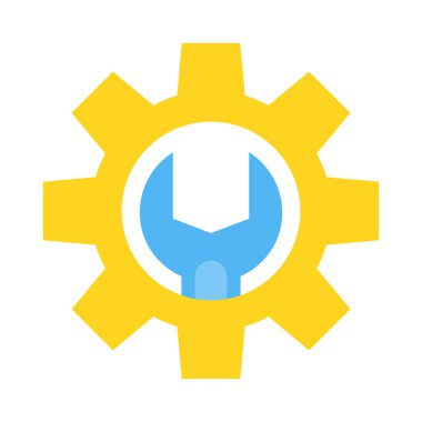 Servis aracı ve cog vektör çizimi