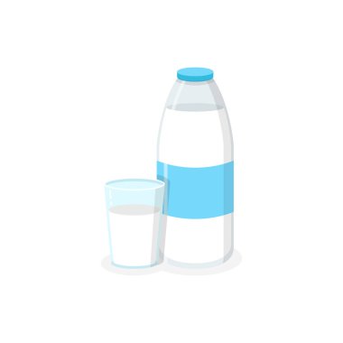 cam ile süt şişesi vektör illüstrasyon
