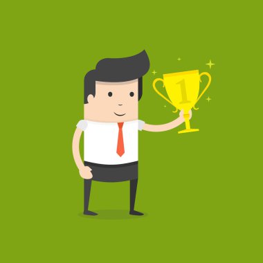 kupa ile işadamı vektör Illustration