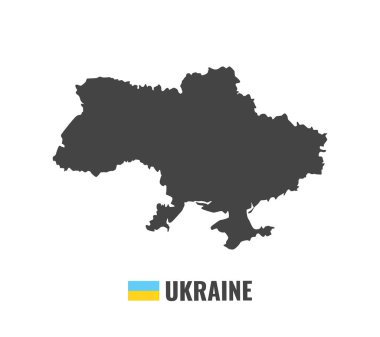 Ukrayna'nın yüksek Detaylı vektör harita. Beyaz arka plan üzerinde düz vektör çizim. 