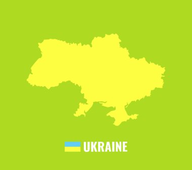 Ukrayna'nın yüksek Detaylı vektör harita. Yeşil arka plan üzerinde düz vektör çizim. 