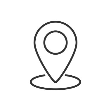 Harita işaretçi simgesi. GPS konumu sembolü. Düz tasarım stili. Vektör çizim