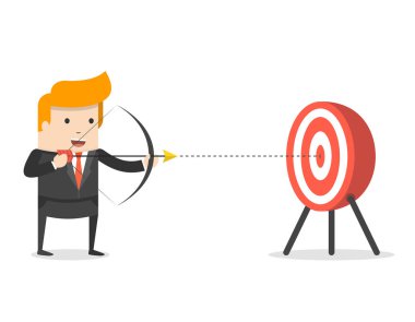 iş işadamı ve hedefleme kavramı vektör Illustration