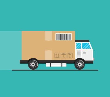 Teslimat kamyonunun vektör çizimi