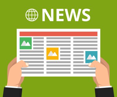 gazete tutan ellerin vektör illüstrasyon