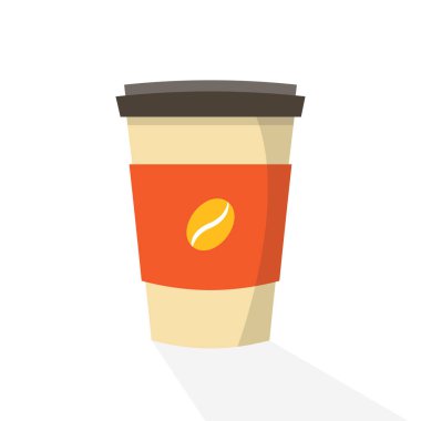 tek kullanımlık bir fincan kahve vektör illüstrasyon. Kahve kavramı gitmek için. 