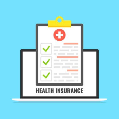 tıbbi sigorta vektör illüstrasyon, tıbbi bakım kavramı. Tıbbi pano.