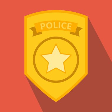 kırmızı arka plan üzerinde polis rozeti vektör Illustration