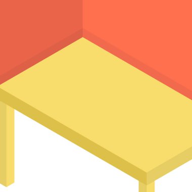 Sarı izometrik tablo vektör çizim. 