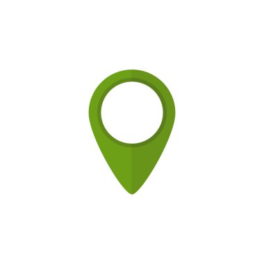 yeşil harita işaretçisi simgesi. GPS konum sembolü. Düz tasarım tarzı. Vektör Illustration