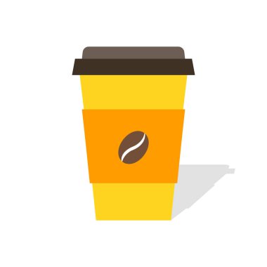 tek kullanımlık bir fincan kahve vektör illüstrasyon. Kahve kavramı gitmek için. 