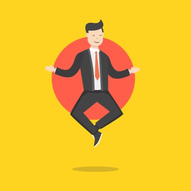 illüstrasyon işadamı meditasyon vektör