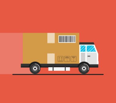 Teslimat kamyonunun vektör çizimi