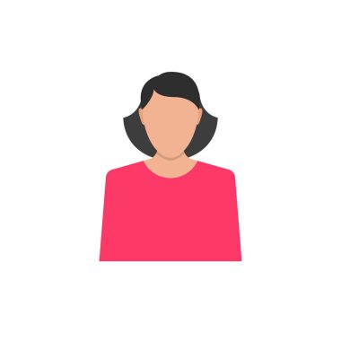 esmer kadın avatar simge vektör çizim