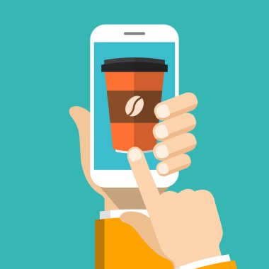 sipariş kahve online kavramı vektör illüstrasyon