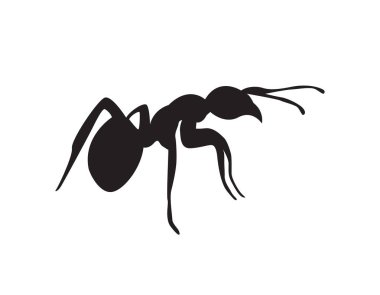 Karınca siluetinin vektör illüstrasyonu 