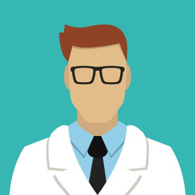 erkek doktor avatar vektör illüstrasyon