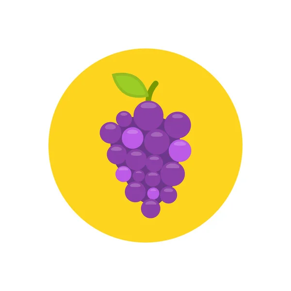 Icono Uvas Ilustración Vectorial Diseño Plano — Vector de stock