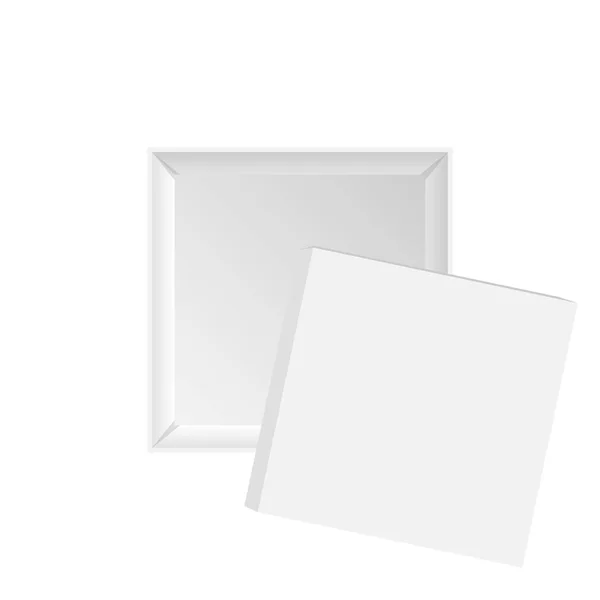 Векторная Иллюстрация Пустой Белой Коробки Вид Сверху — стоковый вектор