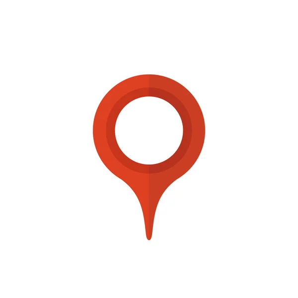 Rouge Icône Pointeur Carte Symbole Localisation Gps Style Design Plat — Image vectorielle