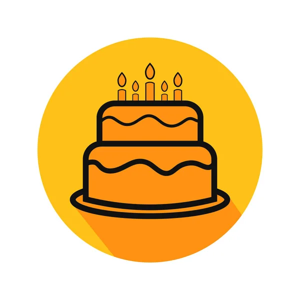Illustrazione Vettoriale Della Torta Compleanno — Vettoriale Stock