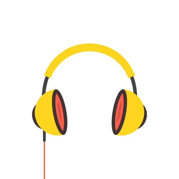 Casque Style Plat Illustration Vectorielle — Image vectorielle