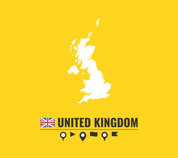 Carte Vectorielle Détaillée Royaume Uni Illustration Vectorielle Plate Sur Fond — Image vectorielle