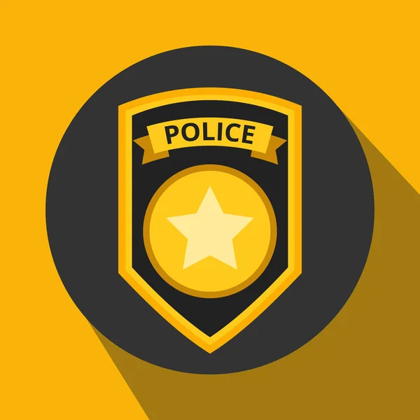 Sarı Arka Plan Üzerinde Polis Rozeti Vektör Illustration — Stok Vektör