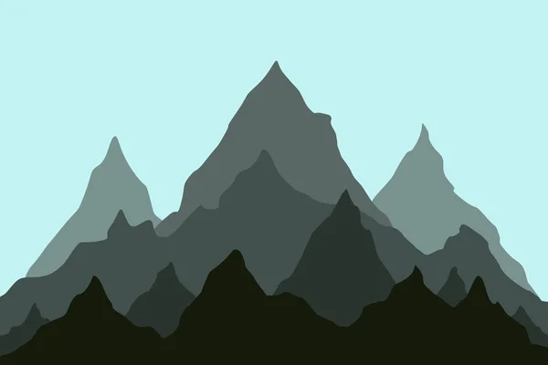 Mountains Landscape Vector Background — Stock Vector