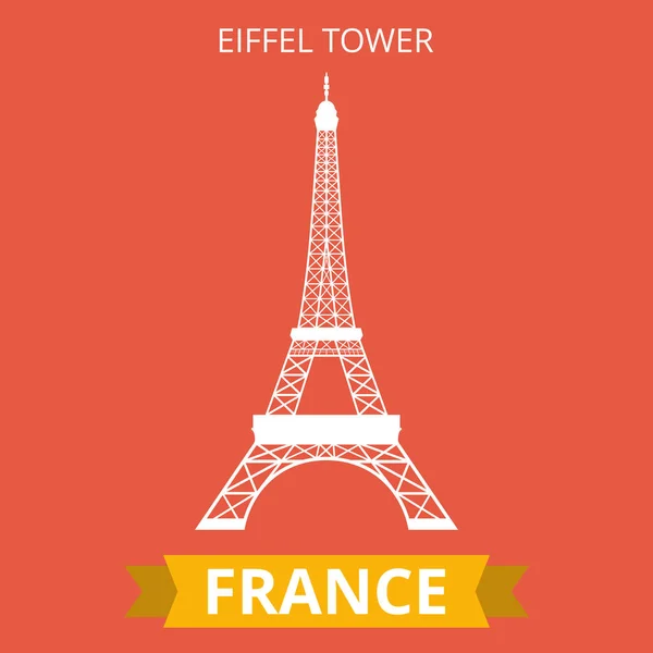 Vektor Illusztrációja Eiffel Torony Felett Piros Háttér — Stock Vector