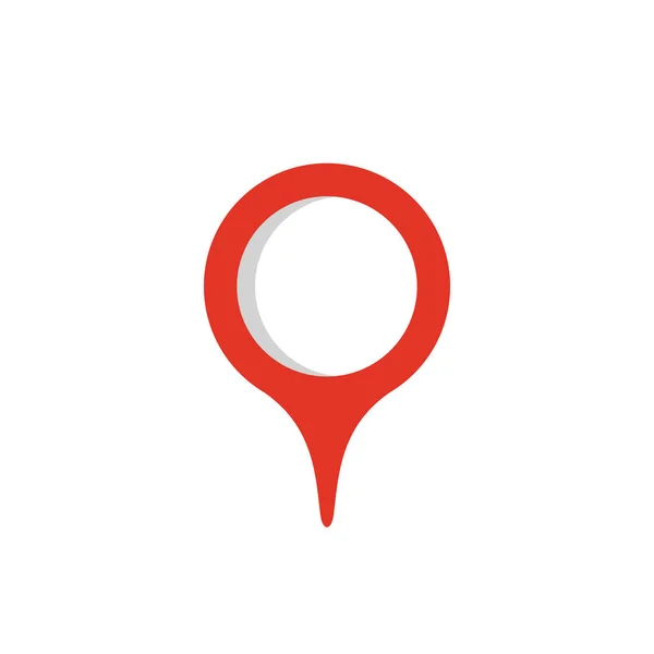 Icono Puntero Mapa Rojo Símbolo Ubicación Gps Estilo Diseño Plano — Vector de stock