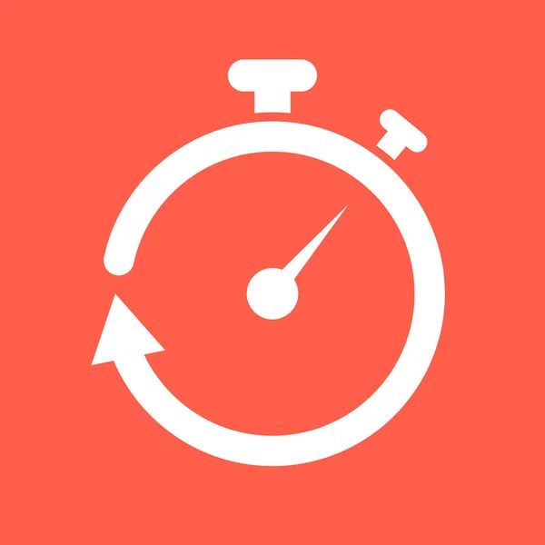 Ilustración Vectorial Stopwatch Icono Simple Sobre Fondo Rojo — Archivo Imágenes Vectoriales