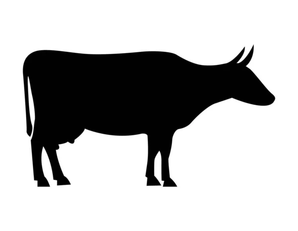 Ilustración Vectorial Shioulette Vaca — Archivo Imágenes Vectoriales