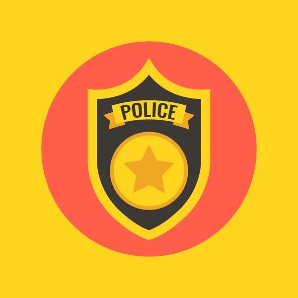 Vector Illustratie Van Politie Badge Gele Achtergrond — Stockvector
