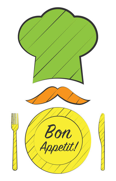 Vector illustration of bon appetit card 