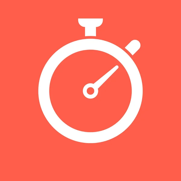 Ilustración Vectorial Stopwatch Icono Simple Sobre Fondo Rojo — Vector de stock