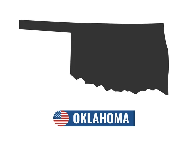 Oklahoma Térkép Izolált Fehér Háttér Sziluettje Oklahoma Usa Állam Amerikai — Stock Vector